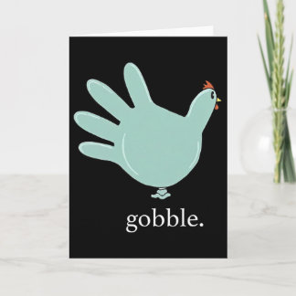 Funny Gobble Turkey Glove Medical Nures Thanksgivi Card