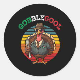 Funny Gobblegool Italian Gobble Turkey Day Fall Th Classic Round Sticker