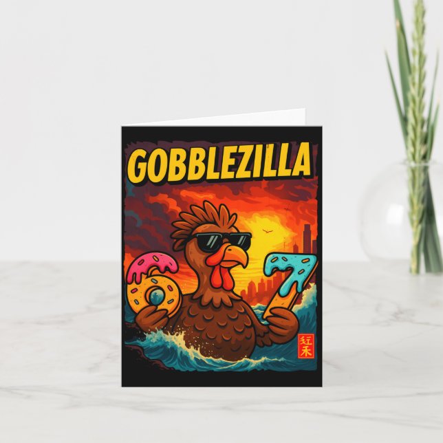 Funny Gobblezilla Meme Thanksgiving And 6-7 Christ Card (Front)