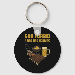 Funny God Forbid A Dad Has Vintage Hobbies  Key Ring