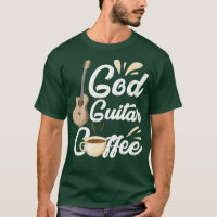 Funny God Guitar Coffee Preacher Christian Music P