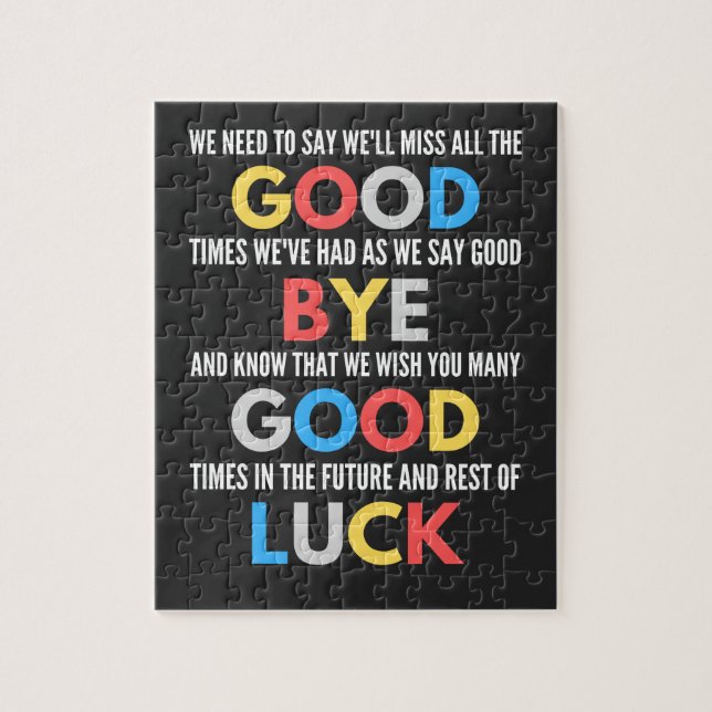 Funny Going Away Farewell Jigsaw Puzzle (Vertical)