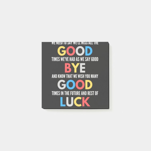 Funny Going Away Farewell Post-it Notes (Front)