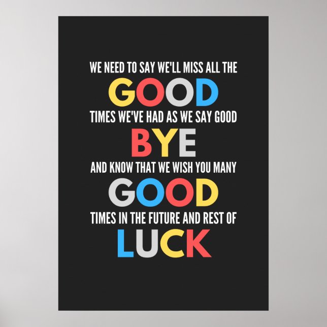 Funny Going Away Farewell Poster (Front)