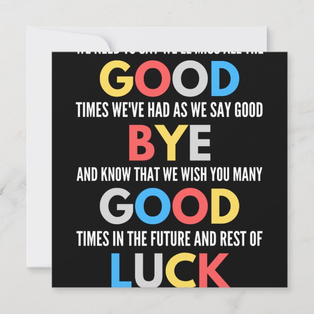 Funny Going Away Farewell Save The Date (Front)
