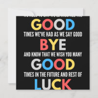 Funny Going Away Farewell