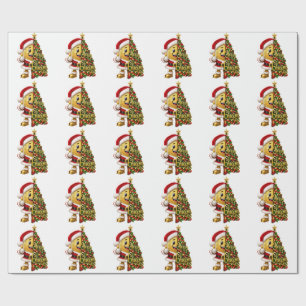 Funny Golden Coin Santa Merry Christmas Holiday De Wrapping Paper
