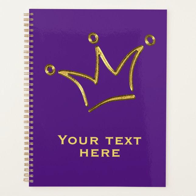 Funny Golden Crown - luxury royal 1 Planner (Front)