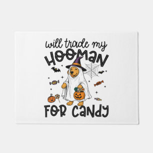 Funny Golden Dog Halloween Ghost Spooky Doormat