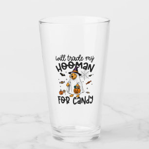 Funny Golden Dog Halloween Ghost Spooky Glass