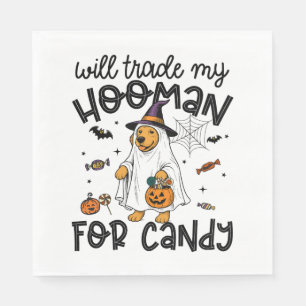 Funny Golden Dog Halloween Ghost Spooky Napkin