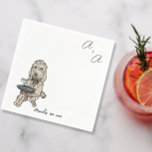 Funny Golden Doodle Cocktail  Napkin<br><div class="desc">Bring a touch of humour to your gatherings with these "Funny Golden Doodle Cocktail Napkins, " featuring an adorable Golden Doodle balancing a serving tray with a drink. This playful illustration captures the charm of the Golden Doodle in a waiter role, complete with a little cocktail on the tray. The...</div>
