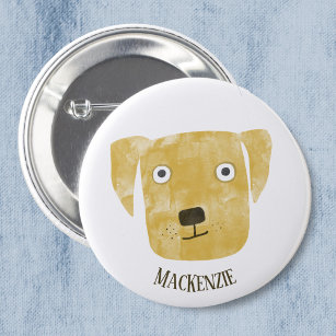Funny Golden Labrador Retriever Dog Custom Name 3 Cm Round Badge