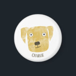 Funny Golden Labrador Retriever Dog Custom Name Magnet<br><div class="desc">A cute Golden Labrador Retriever dog watercolor painting to make you smile.
Customise by changing or removing the name.</div>