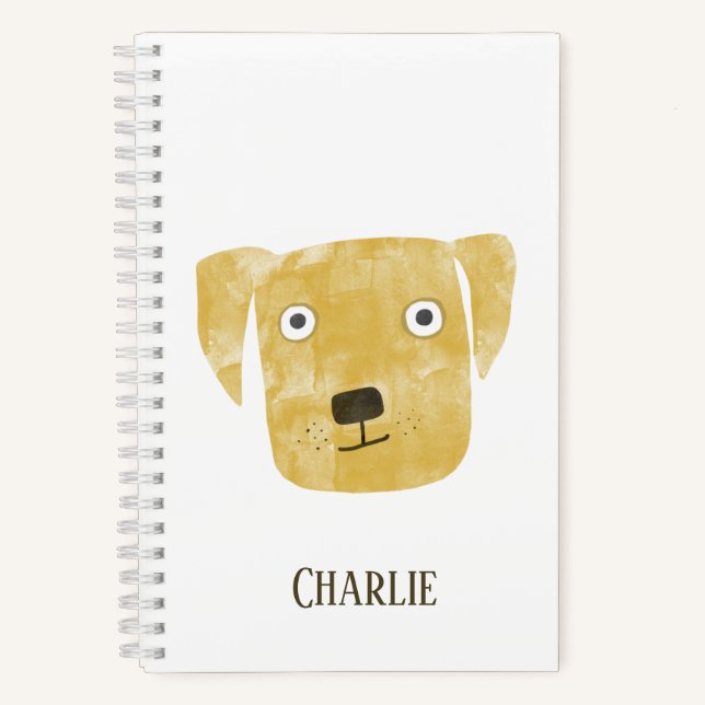 Funny Golden Labrador Retriever Dog Custom Name Notebook (Front)