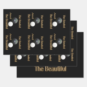 Funny Golden Lawn Bowls Bowled Beautiful Design, Wrapping Paper Sheet