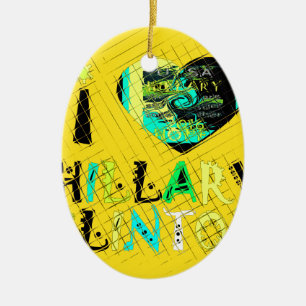 Funny Golden lovey Amazing Hope Hillary for USA Co Ceramic Tree Decoration