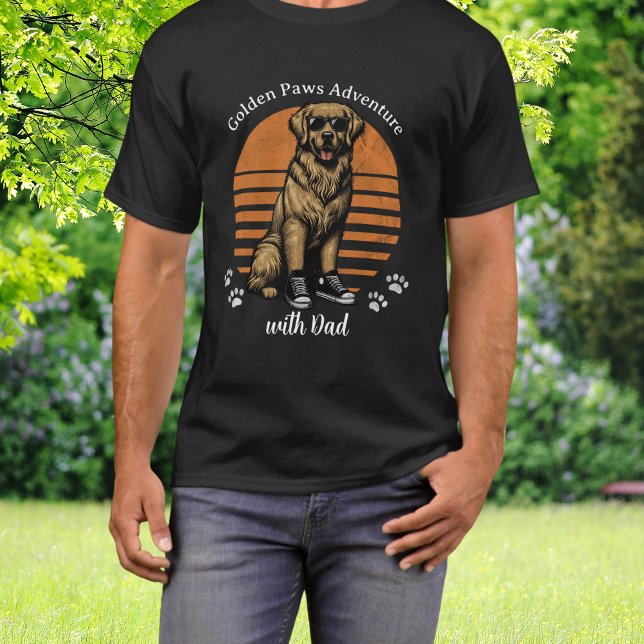Funny Golden Paws Adventure Black T-Shirt (Creator Uploaded)
