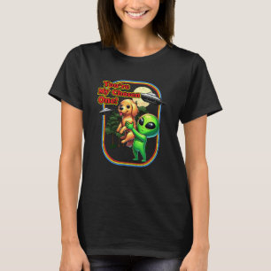 Funny Golden Retriever Alien You're Chosen One UFO T-Shirt