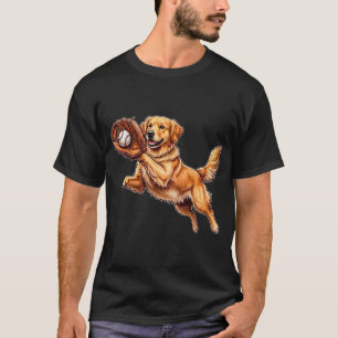 Funny Golden Retriever Baseball Cute Dog Catching T-Shirt