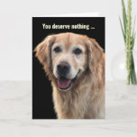 Funny Golden Retriever Birthday Card<br><div class="desc">Funny golden retriever birthday card that perfect for any dog or animal lover,  and it's customisable with your personalised message.</div>