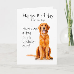 Funny Golden Retriever Birthday Humour Card