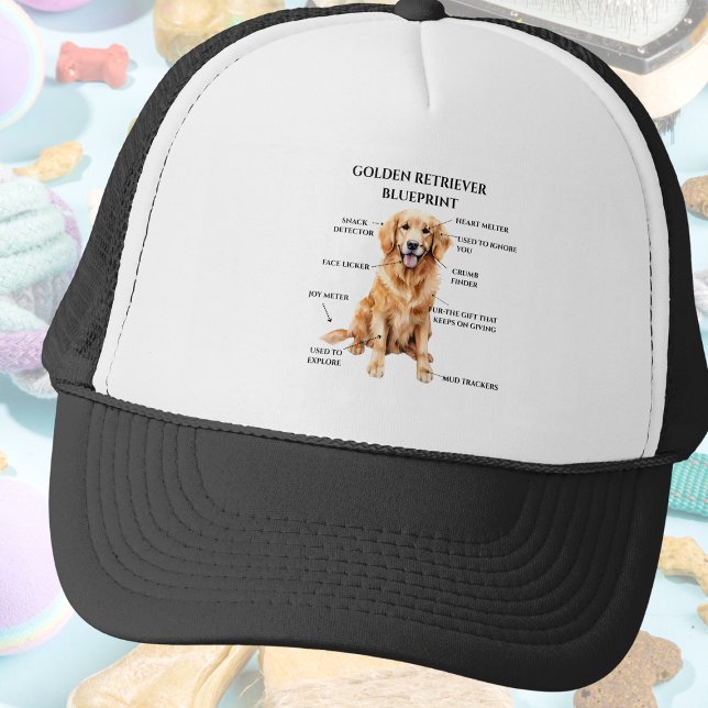 Funny Golden Retriever  Blueprint   Trucker Hat (Creator Uploaded)