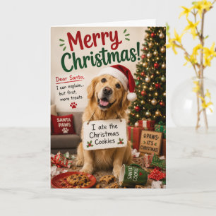 Funny Golden Retriever Christmas Cookies Holiday Card