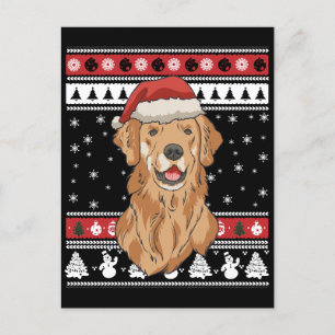 Funny Golden Retriever Christmas Postcard