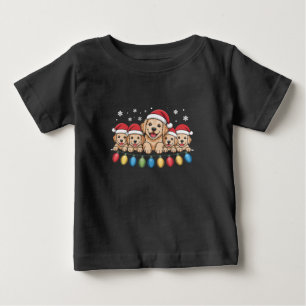 Funny Golden Retriever Christmas Puppy Dog Baby T-Shirt
