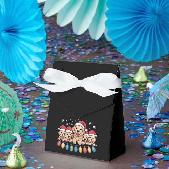 Funny Golden Retriever Christmas Puppy Dog  Favour Box (Party)