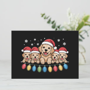 Funny Golden Retriever Christmas Puppy Dog  Invitation
