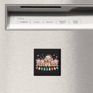 Funny Golden Retriever Christmas Puppy Dog Magnet