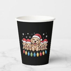 Funny Golden Retriever Christmas Puppy Dog  Paper Cups
