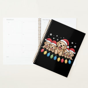 Funny Golden Retriever Christmas Puppy Dog Planner