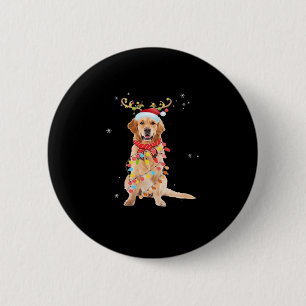 Funny Golden Retriever Christmas Tree Santa Reinde 6 Cm Round Badge
