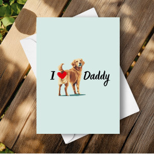Funny Golden Retriever Dog Bum Butt Fathers Day  Card