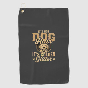 Funny Golden Retriever Dog Hair Glitter Golf Towel