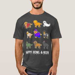 Funny Golden Retriever Dog Halloween Happy (2) T-Shirt