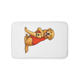 Funny golden retriever Dog I Love Mum Tattoo Lover Bath Mat