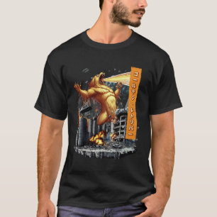 Funny Golden Retriever Dog Kaiju Monster Japanese T-Shirt