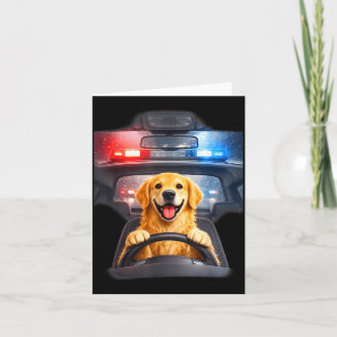 Funny golden retriever driving car meme dog lover card