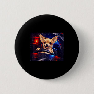 Funny golden retriever driving meme dog driving aF 6 Cm Round Badge