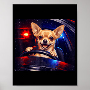 Funny golden retriever driving meme dog driving aF Poster