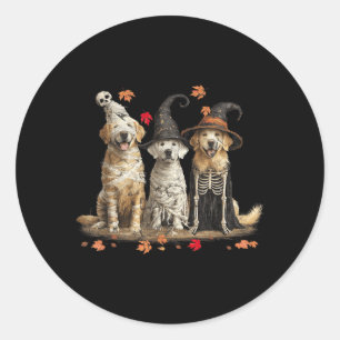 Funny Golden Retriever Ghost Dogs Halloween For Classic Round Sticker