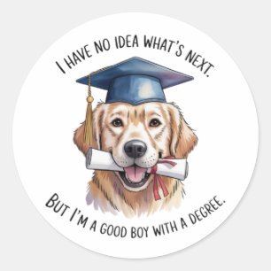 Funny Golden Retriever Graduation Sticker - Good B