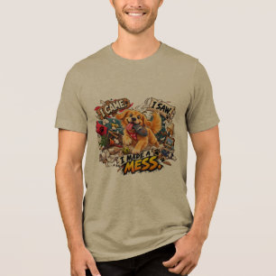 Funny Golden Retriever I Made a Mess Chaotic Dog H Tri-Blend Shirt