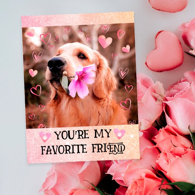 Funny Golden Retriever I Woof You Valentine's Day Holiday Postcard (Creator Uploaded)