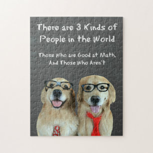 Funny Golden Retriever Math Joke Jigsaw Puzzle