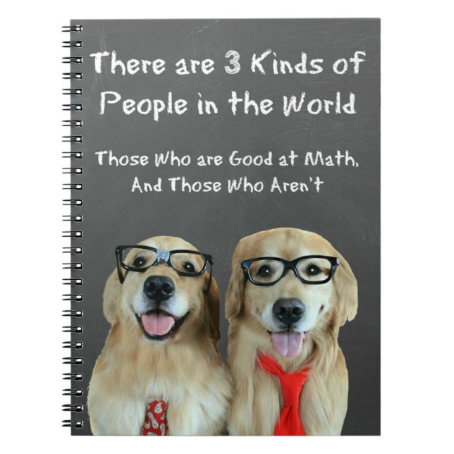 Funny Golden Retriever Math Joke Notebook (Front)